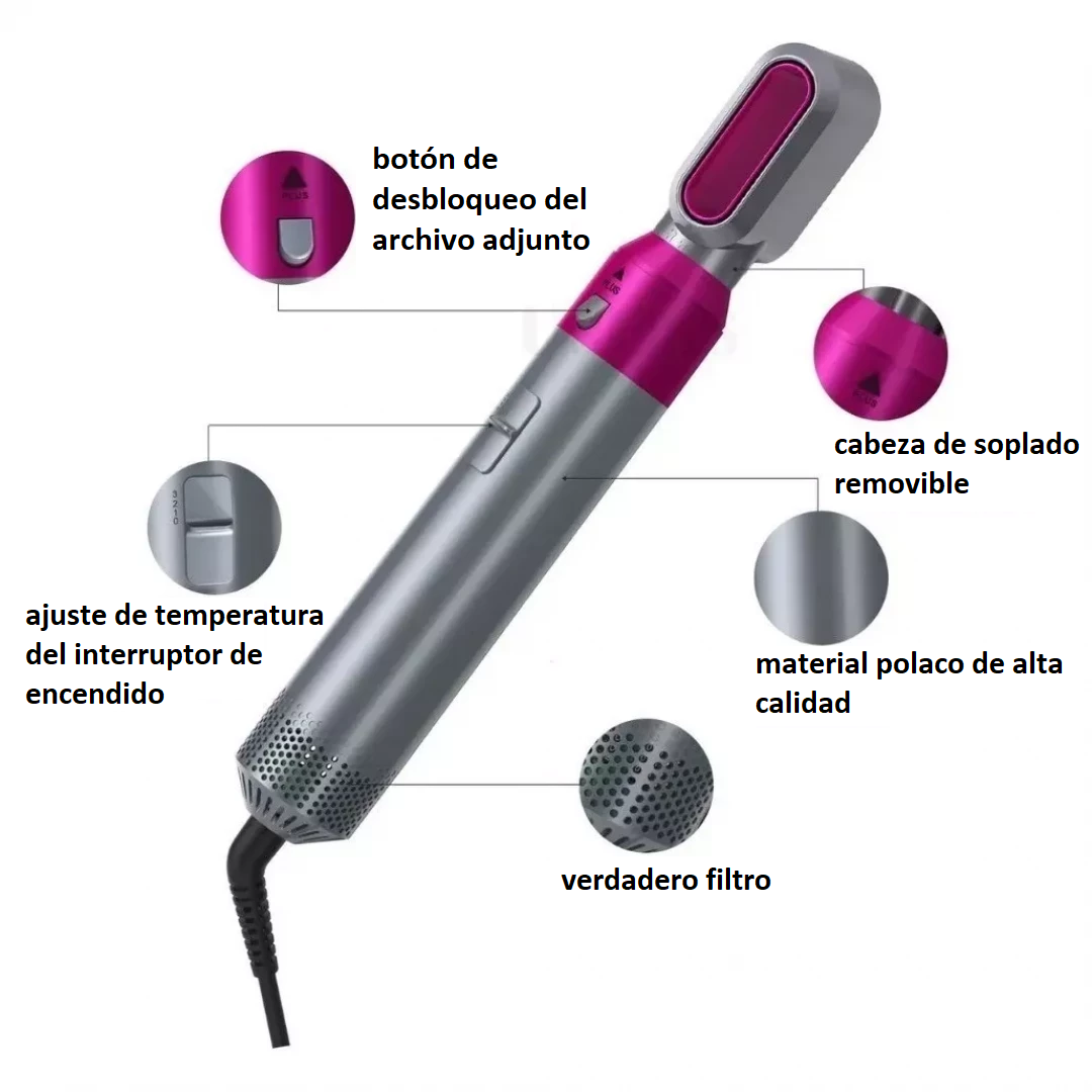 Cepillo Secador Eléctrico 5 en 1 | Pelo Perfecto | Colombia